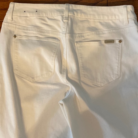 Chico’s So slimming girlfriend ankle white denim jeans size reg 0/ Medium - Picture 6 of 12